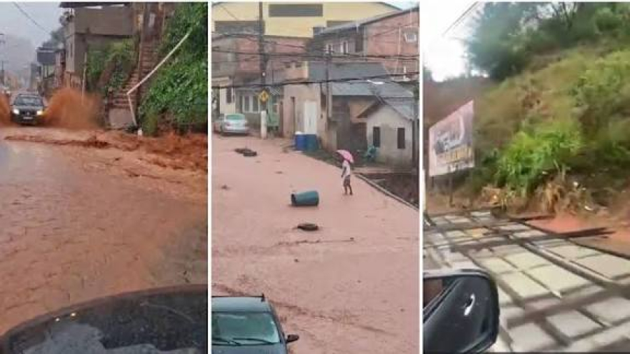 Chuva forte provoca alagamentos e queda de árvores em Afonso Cláudio