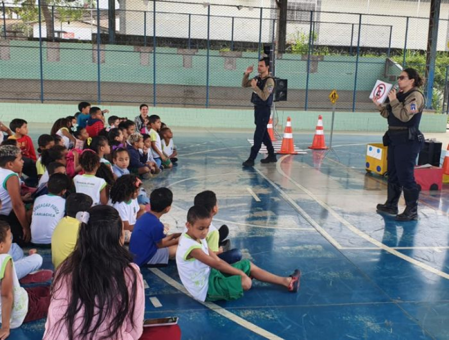Maio Amarelo: mini cidade em escola de Cariacica ensina sobre atitudes responsáveis no trânsito 