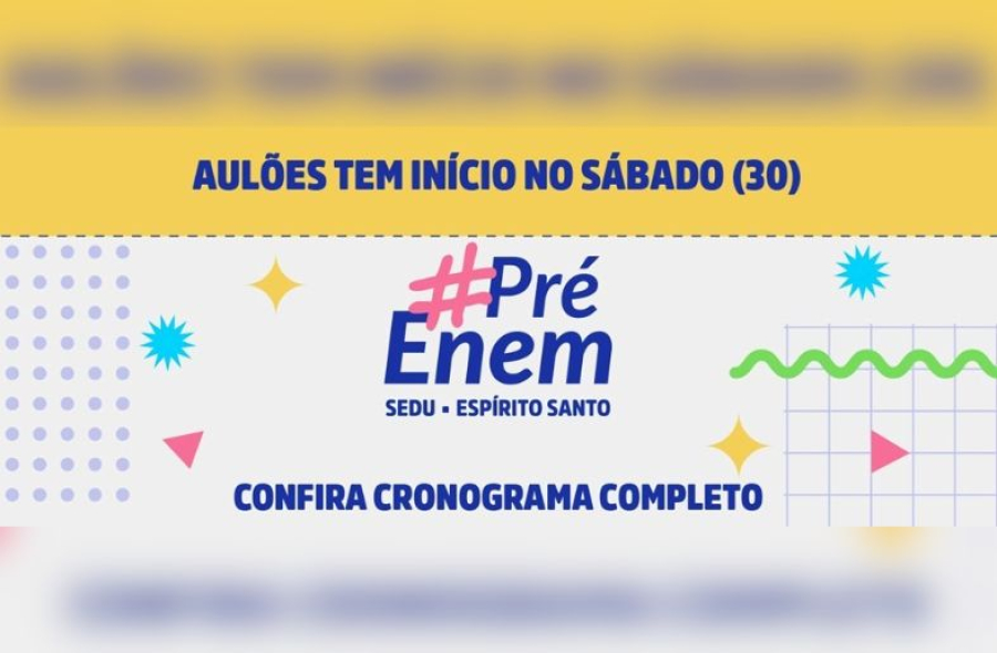 Sedu inicia aulões presenciais do curso preparatório Pré-Enem 2026 neste sábado (30)