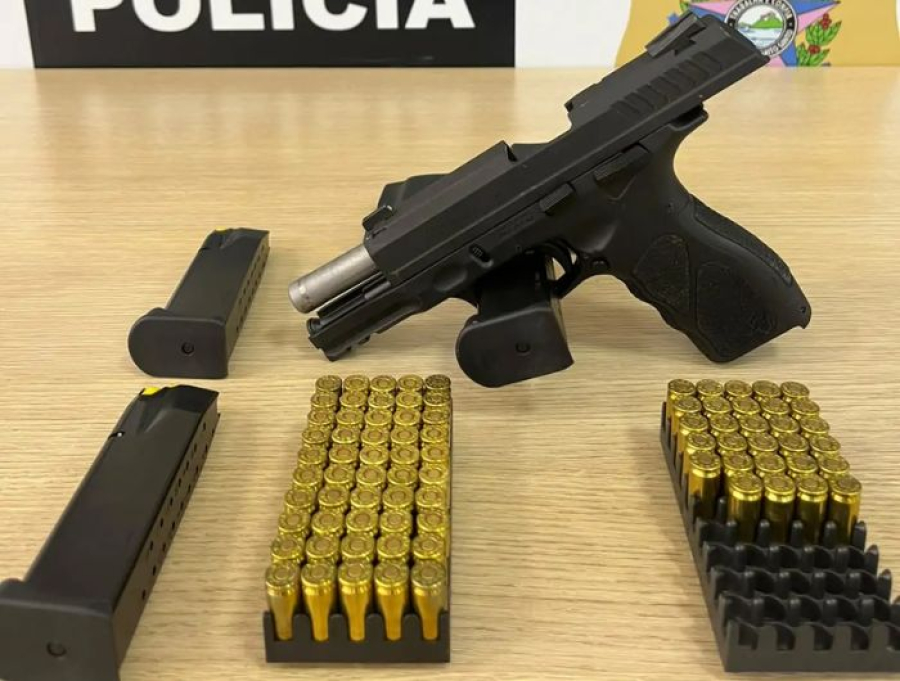 Homem é preso com arma 9 mm, três carregadores e 79 munições em Presidente Kennedy